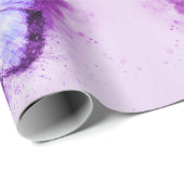 美しい水彩画の紫色の蝶 ラッピングペーパー (ロールコーナー)