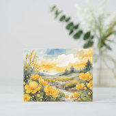 美しい水彩画の自然風景 ポストカード (スタンド正面)