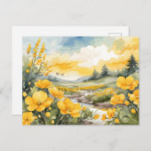 美しい水彩画の自然風景 ポストカード (正面/裏面)