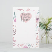 美しい水彩画の花の先生のギフト 便箋 (スタンド正面)