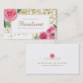 美しい水彩画の花の名刺 名刺 (正面/裏面)