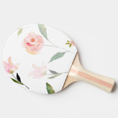 美しい水彩画の花柄 卓球ラケット (横)