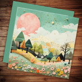 美しい水彩画の風景　ありがとう