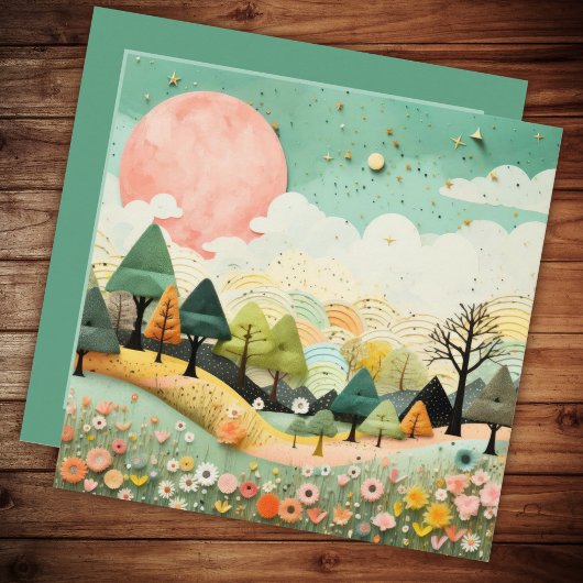 美しい水彩画の風景　ありがとう