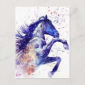 美しい水彩画の馬の絵 ポストカード (正面)