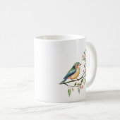 美しい水彩画の鳥 コーヒーマグカップ (正面右)