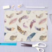 美しい水彩画はパターンに羽をつけます 薄葉紙 (クラフト)