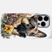 美しい水彩画 ジャーマンシェパード Case-Mate iPhoneケース (裏面 (横))