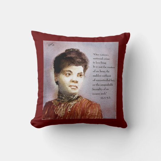 美しい水彩画 Ida B Wells & 引用 クッション (正面)