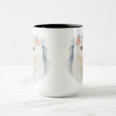 美しい水彩白いタキシード猫 マグカップ (中央)