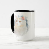 美しい水彩白いタキシード猫 マグカップ (正面左)