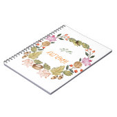 美しい水彩秋のリース ノートブック (左側)