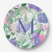 美しい水彩紫陽花ミックス ペーパープレート (正面)