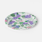 美しい水彩紫陽花ミックス ペーパープレート (アングル)
