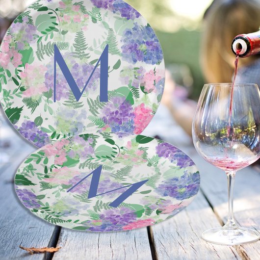 美しい水彩紫陽花ミックス ペーパープレート