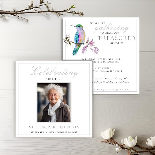 美しい水彩色のハミングバード 生命の祝い 招待状