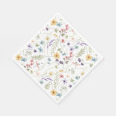 美しい水彩花と蝶 スタンダードランチョンナプキン (角)