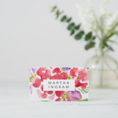 美しい水彩花のデザイン 名刺 (スタンド正面)