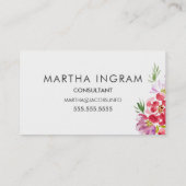 美しい水彩花のデザイン 名刺 (裏面)