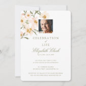 美しい水彩花のライフセレブレーション 招待状 (正面)