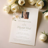 美しい水彩花のライフセレブレーション 招待状