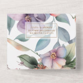 美しい水彩花の婚約会 オールインワン招待状 (裏面)