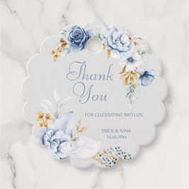 美しい水彩花の感謝カード フェイバータグ