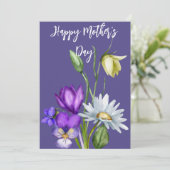 美しい水彩花の母の日カード(紫) シーズンカード (スタンド正面)