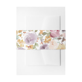 美しい水彩花パステルのアートワーク 招待状ベリーバンド