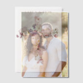 美しい水彩花十字 ベラム紙招待状 (オフセット (カップル))