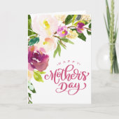 美しい水彩花束の母の日カード カード (正面)