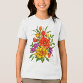 美しい水彩花束-34123 トライブレンドTシャツ (正面)
