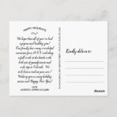 美しい水彩花模様の新年の家族写真 ポストカード (裏面)