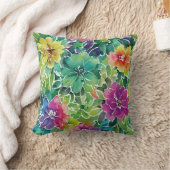 美しい水彩花模様 クッション (ブランケット)