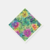 美しい水彩花模様 スタンダードカクテルナプキン (角)