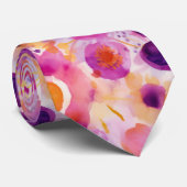 美しい水彩花模様 ネクタイ (ロール)