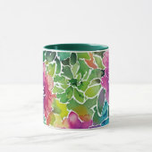 美しい水彩花模様 マグカップ (中央)