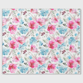 美しい水彩花模様 ラッピングペーパー (フラット)