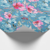 美しい水彩花模様 ラッピングペーパー (角)