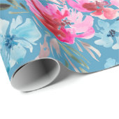 美しい水彩花模様 ラッピングペーパー (ロールコーナー)