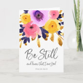 美しい水彩花模様 | 聖書の詩句カード カード (正面)