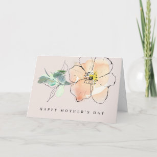 美しい水彩花母の日 カード