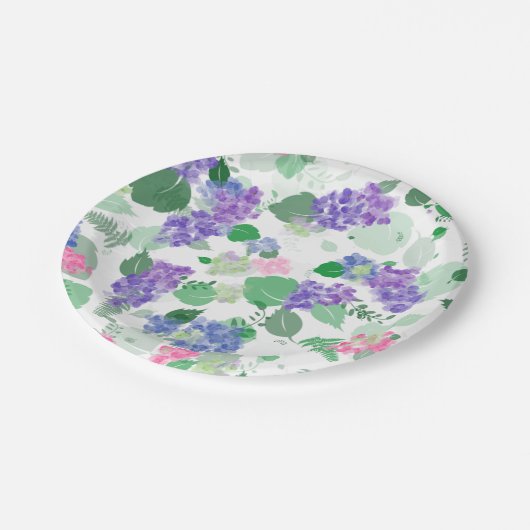 美しい水彩花菫のミックス ペーパープレート (アングル)