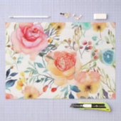 美しい水彩花装飾用クッション 薄葉紙 (クラフト)