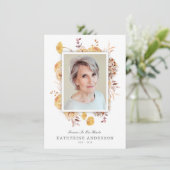 美しい水彩花記念写真カード 招待状 (スタンド正面)