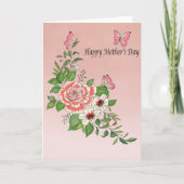 美しい水彩花 ハッピーマザーズデイ カード (正面)