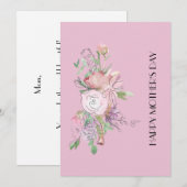 美しい水彩花 ハッピー マザーズデー カード (正面/裏面)