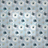 美しい水彩花 ファブリック (タイル)