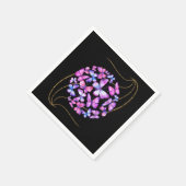 美しい水彩蝶と金ゴールド きらきら光る スタンダードカクテルナプキン (角)