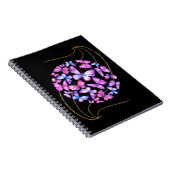 美しい水彩蝶と金ゴールド きらきら光る ノートブック (右側)